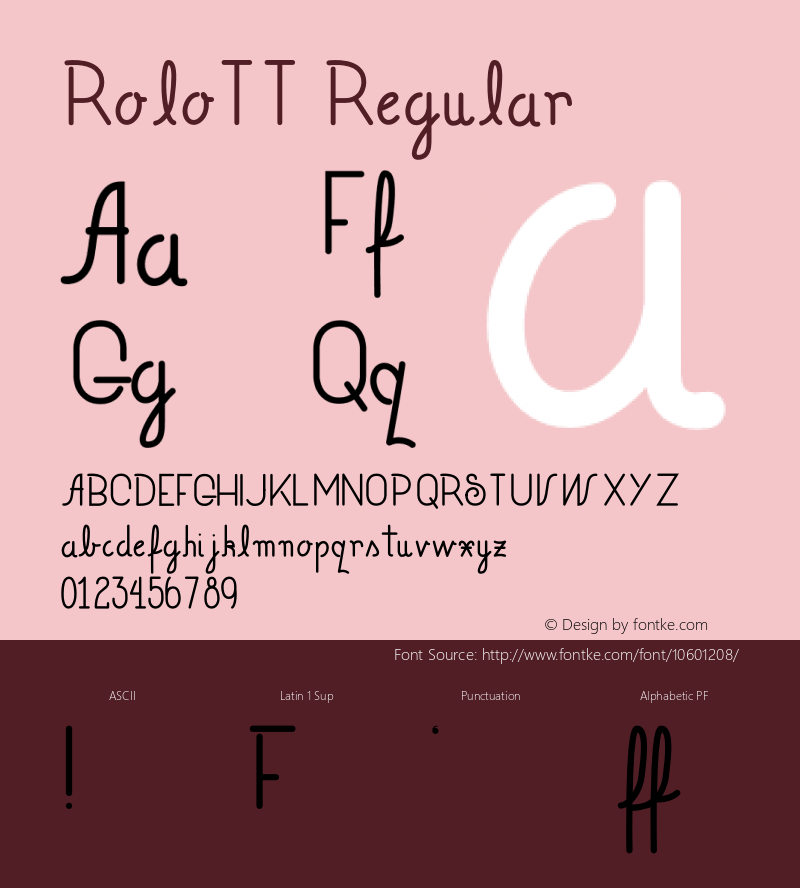 RoloTT Regular Version 1.00 2014 Font Sample