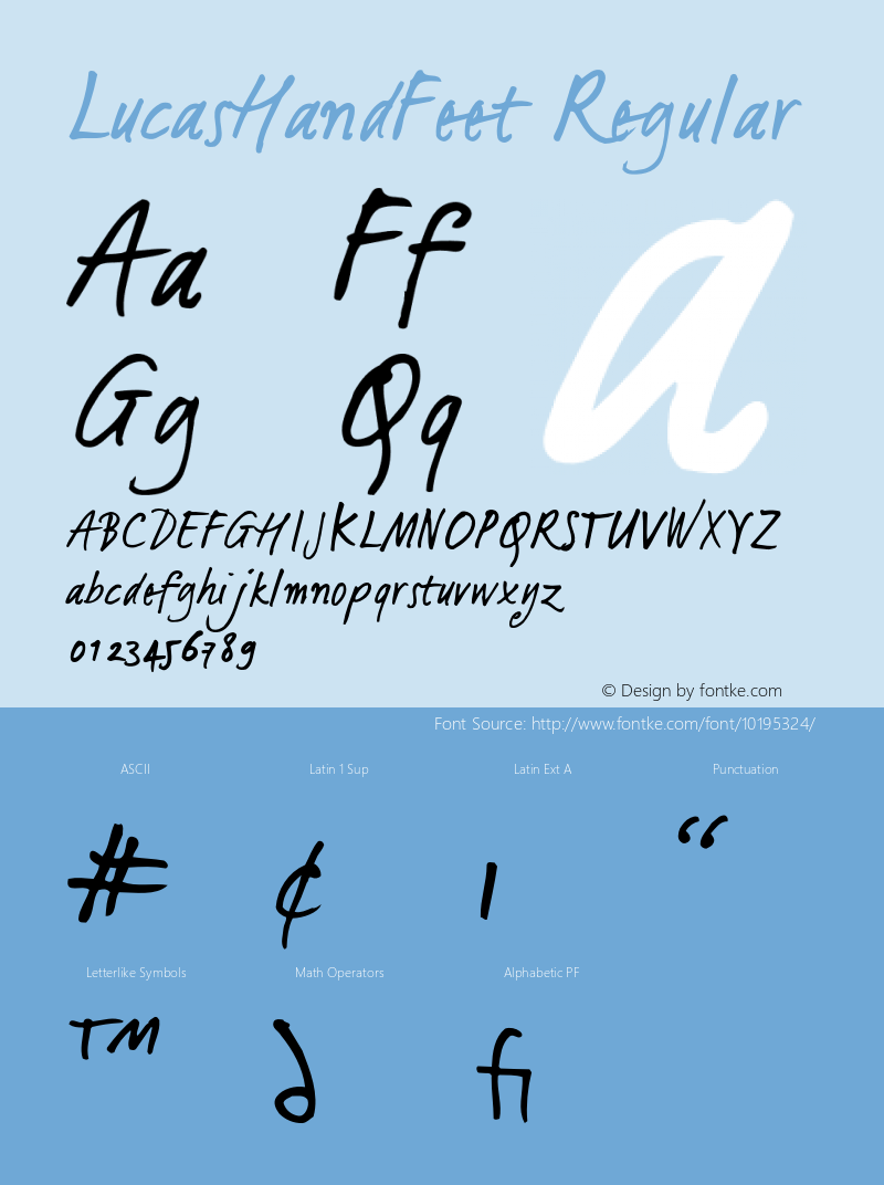 LucasHandFeet Regular 001.000 Font Sample