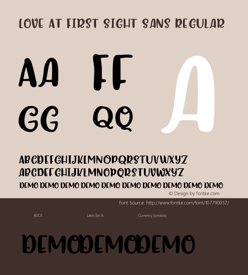 Love At First Sight Sans Regular Version 1.000 Font Sample