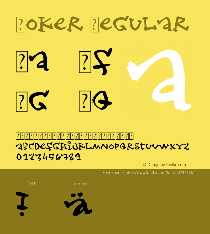 Joker Version 1.00;January 8, 2020;FontCreator 12.0.0.2545 64-bit Font Sample