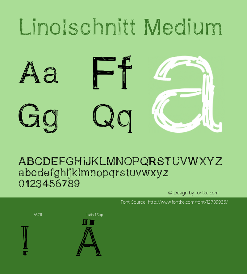 Linolschnitt Medium Version 001.000 Font Sample