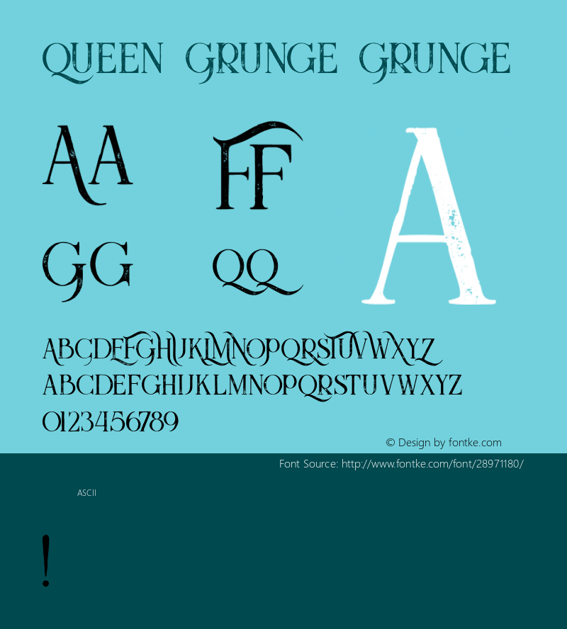 Queen Grunge Version 1.000 Font Sample