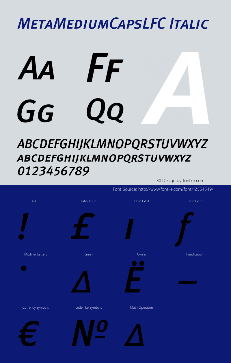 MetaMediumCapsLFC Italic OTF 1.0;PS 001.000;Core 116;AOCW 1.0 161 Font Sample