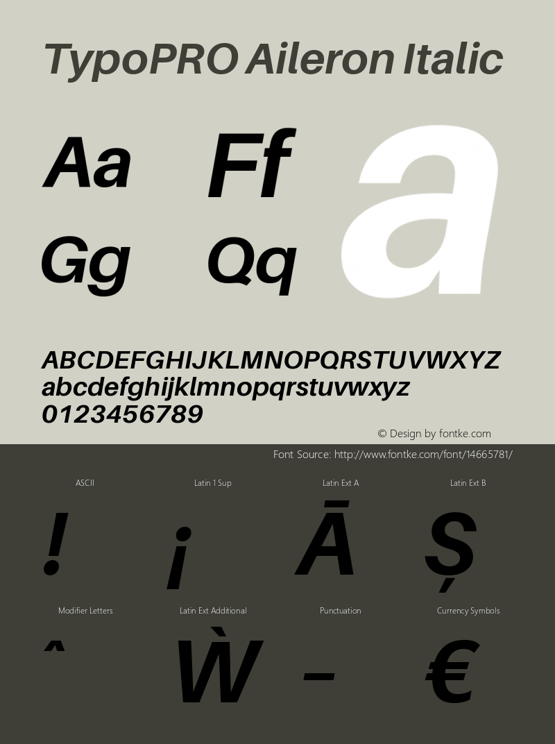 TypoPRO Aileron Italic Version 1.000;PS 001.000;hotconv 1.0.70;makeotf.lib2.5.58329 Font Sample