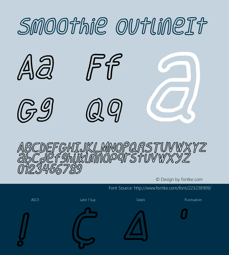 Smoothie Outline Italic Version 0.8图片样张