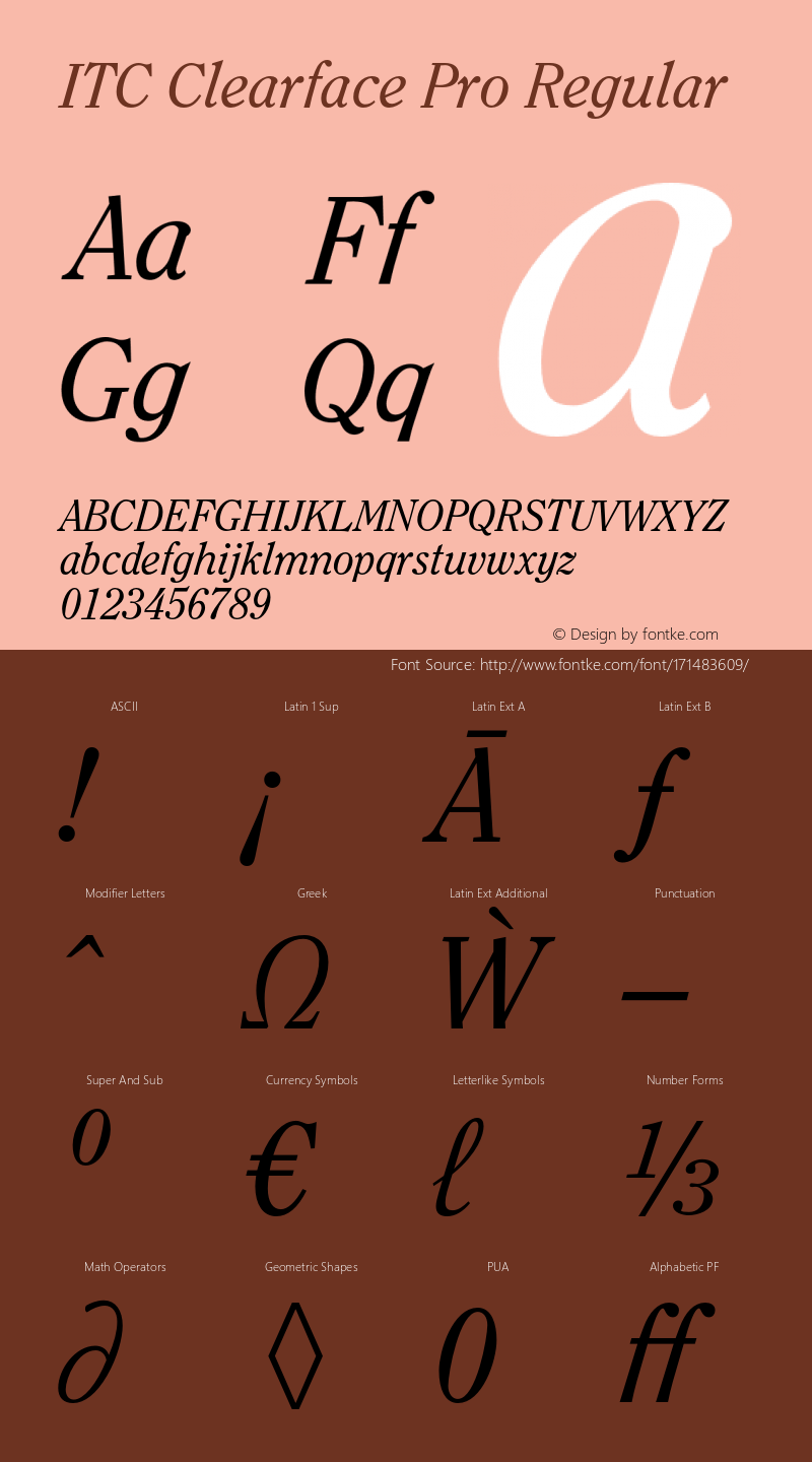 ITC Clearface W03 Italic Version 1.00图片样张