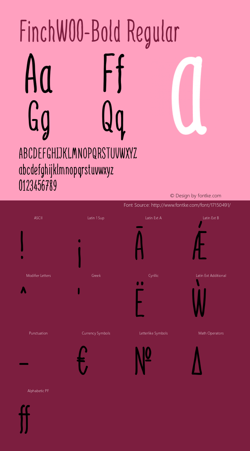 FinchW00-Bold Regular Version 1.00 Font Sample