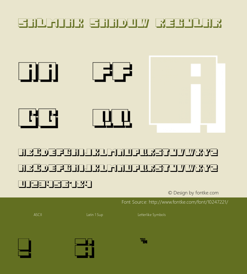 Salmiak Shadow Regular 001.000 Font Sample