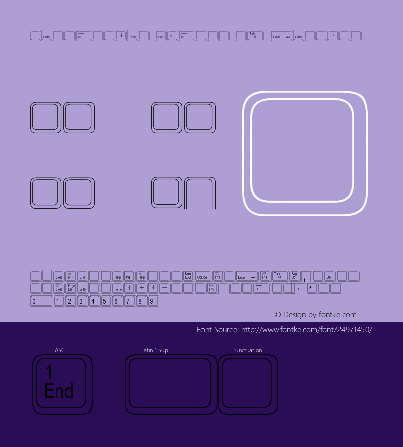 Keystrokes Extras MT Version 001.003 Font Sample