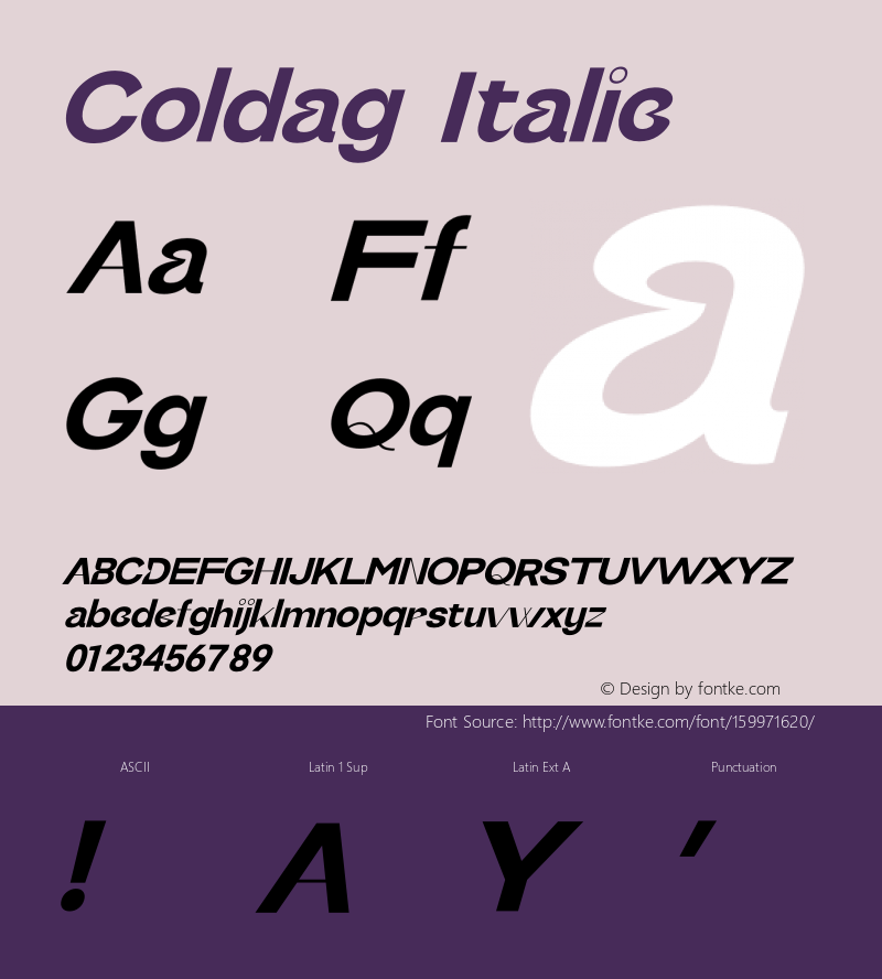 Coldag Italic Version 1.003;Fontself Maker 3.5.4 Font Sample