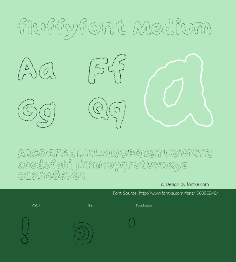 fluffyfont Version 001.000 Font Sample