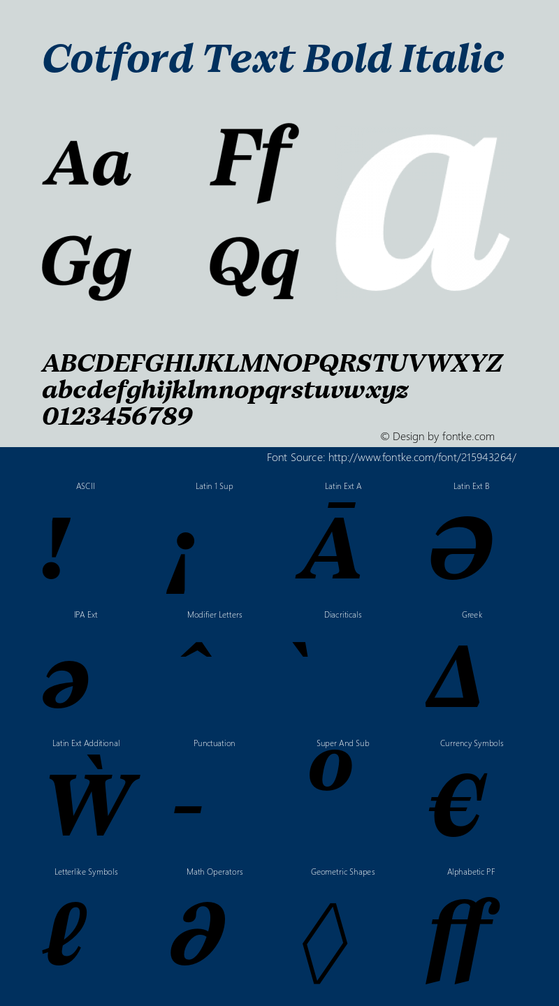 Cotford Text Bold Italic Version 1.00图片样张