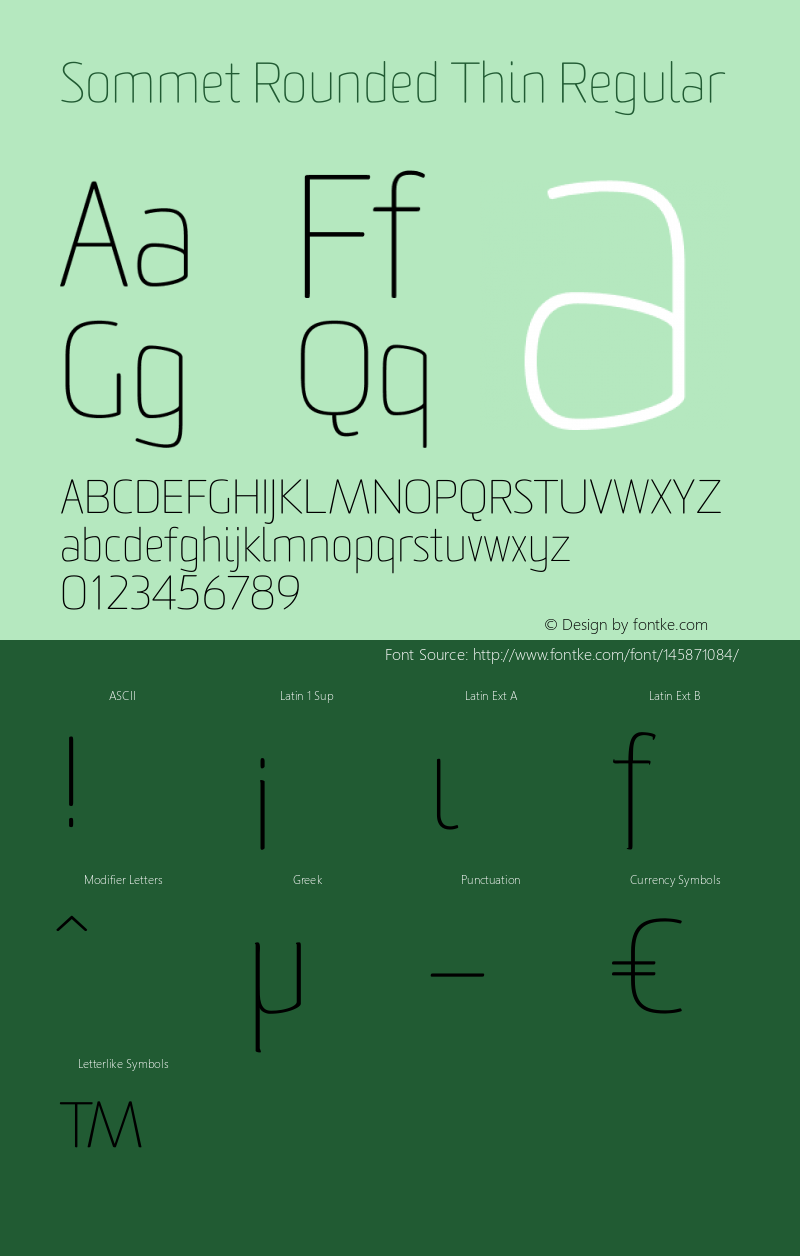 Sommet Rounded W01 Thin Version 1.00 Font Sample