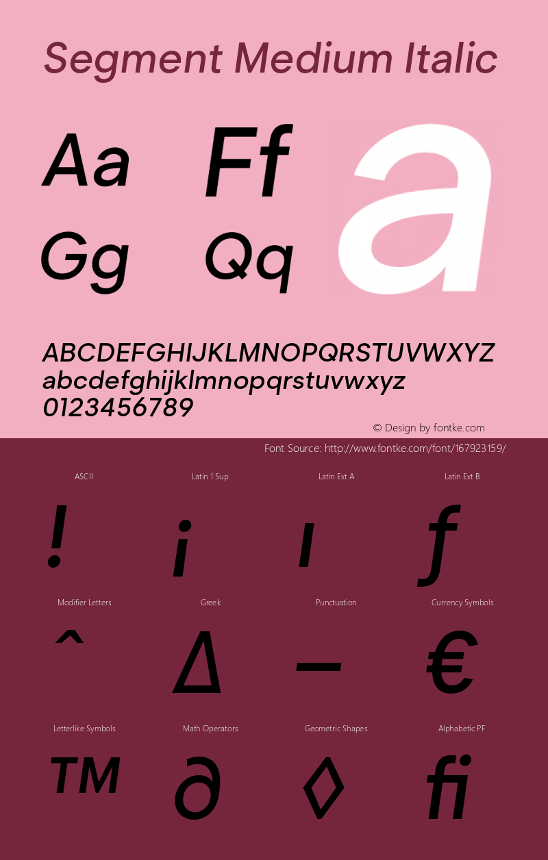 Segment-MediumItalic Version 1.000图片样张