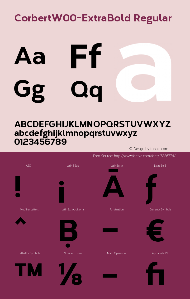 CorbertW00-ExtraBold Regular Version 1.10 Font Sample