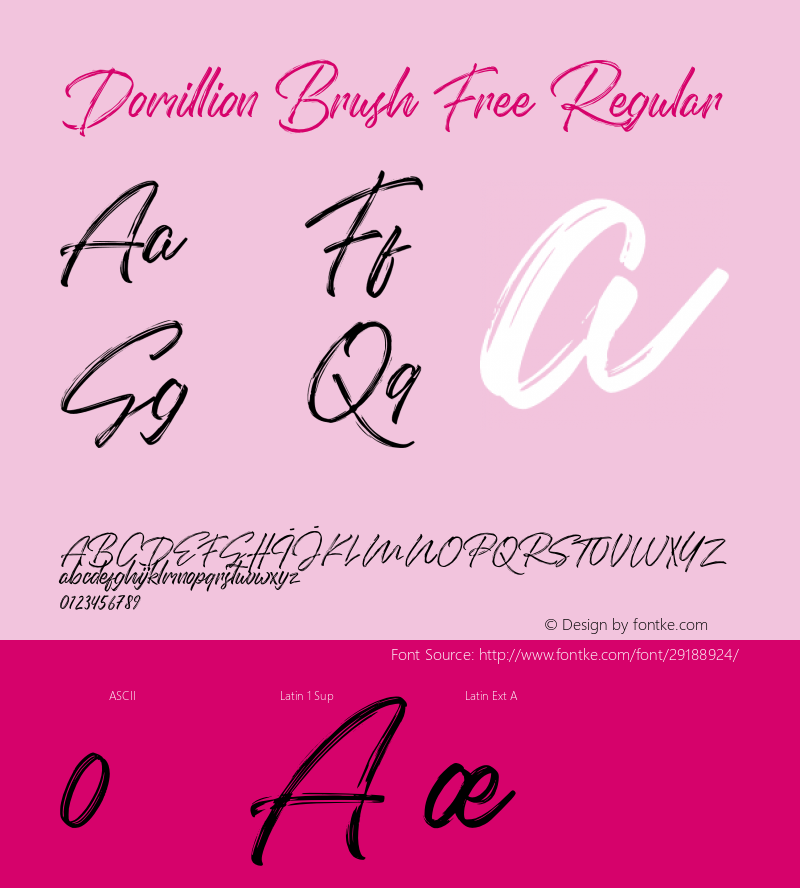 Domillion Brush Free Version 1.002;Fontself Maker 3.1.1 Font Sample