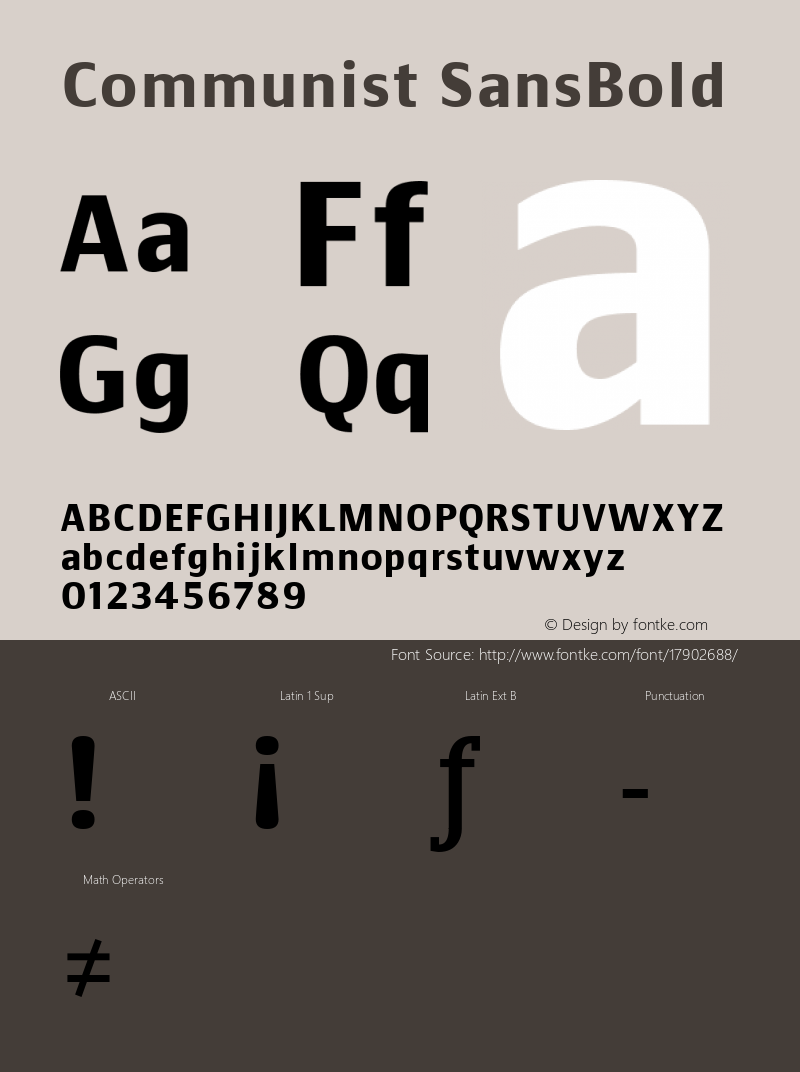 Communist SansBold Macromedia Fontographer 4.1.5 25‐07‐2001 Font Sample