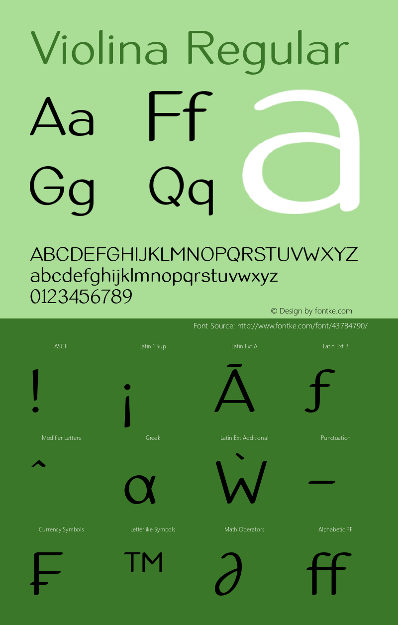 Violina Version 001.001 Font Sample