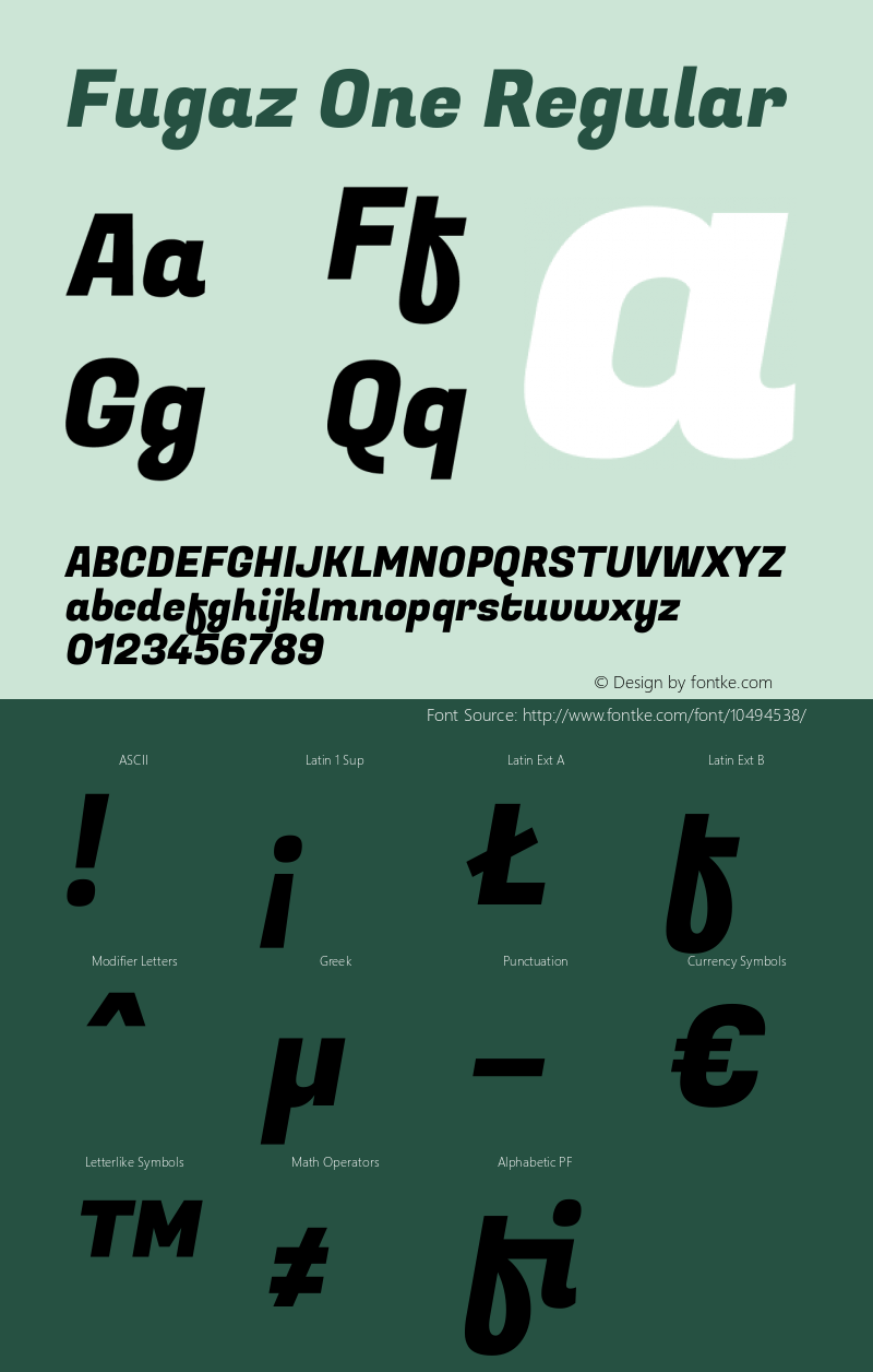 Fugaz One Regular Version 1.002 Font Sample