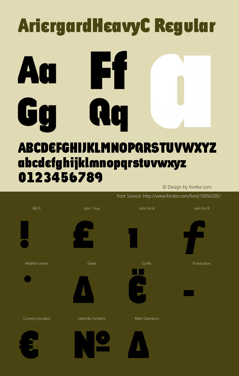 AriergardHeavyC Regular OTF 1.0;PS 001.000;Core 116;AOCW 1.0 161 Font Sample