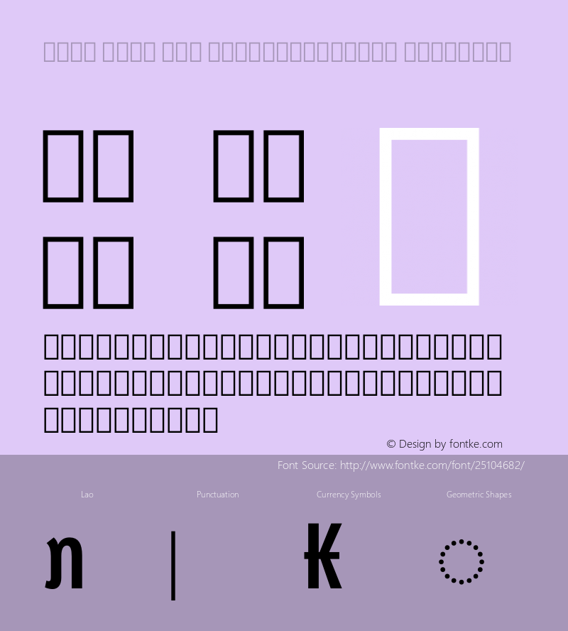 Noto Sans Lao ExtraCondensed SemiBold Version 2.000 Font Sample