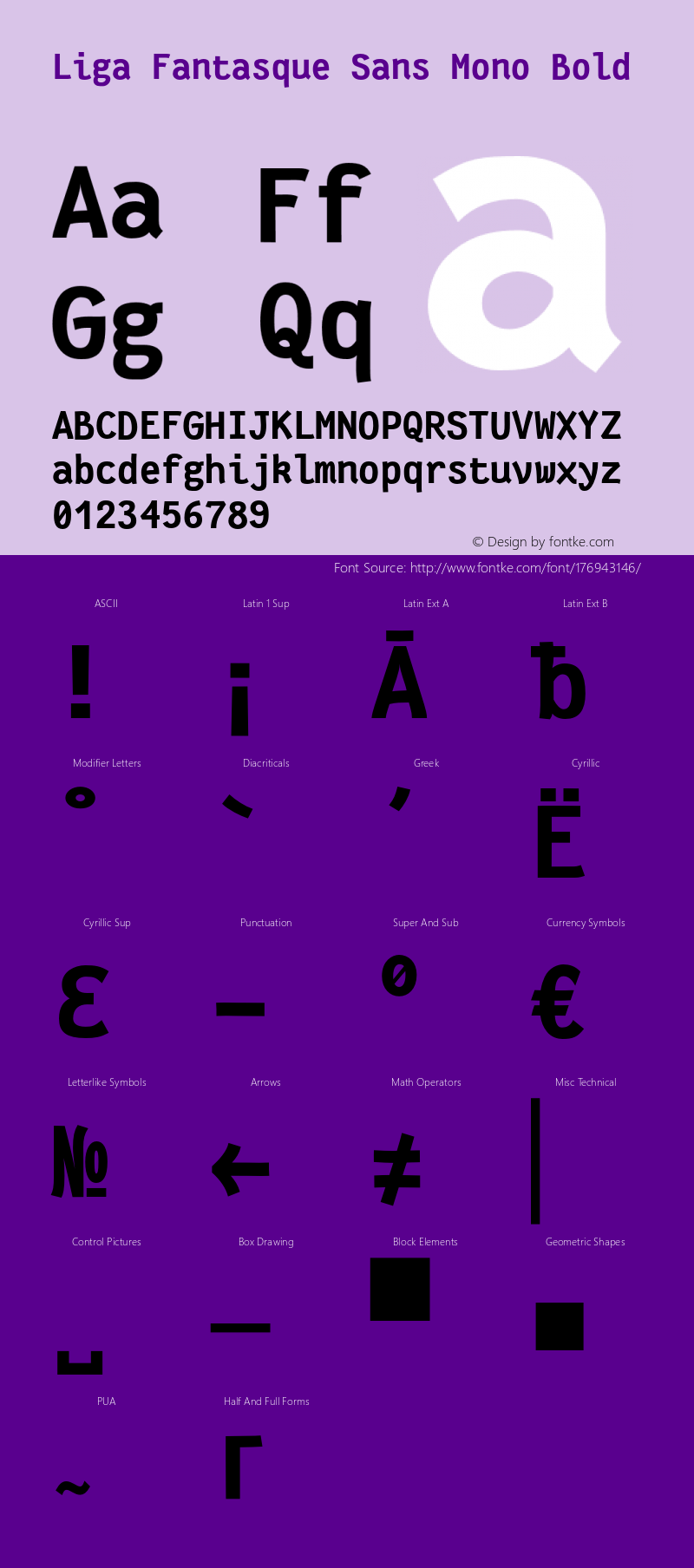 Liga Fantasque Sans Mono Bold Version 1.8.0图片样张