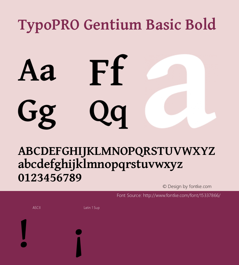 TypoPRO Gentium Basic Bold Version 1.102; 2013; Maintenance release Font Sample