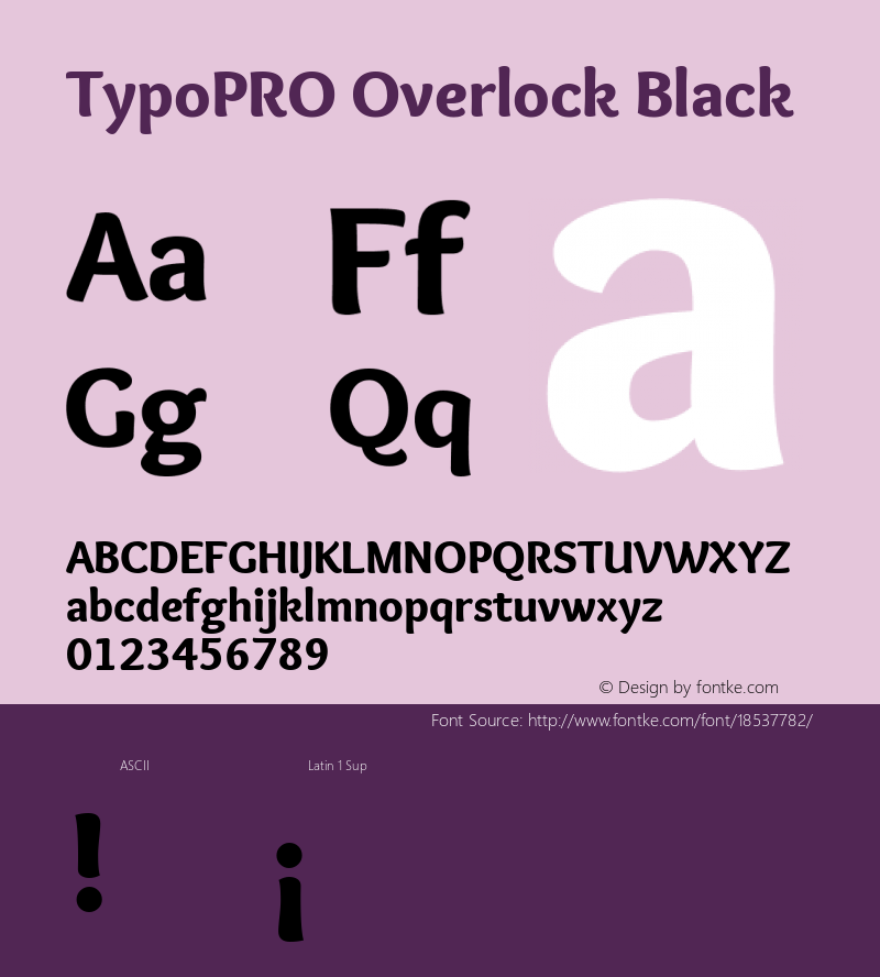 TypoPRO Overlock Black Version 1.001 Font Sample