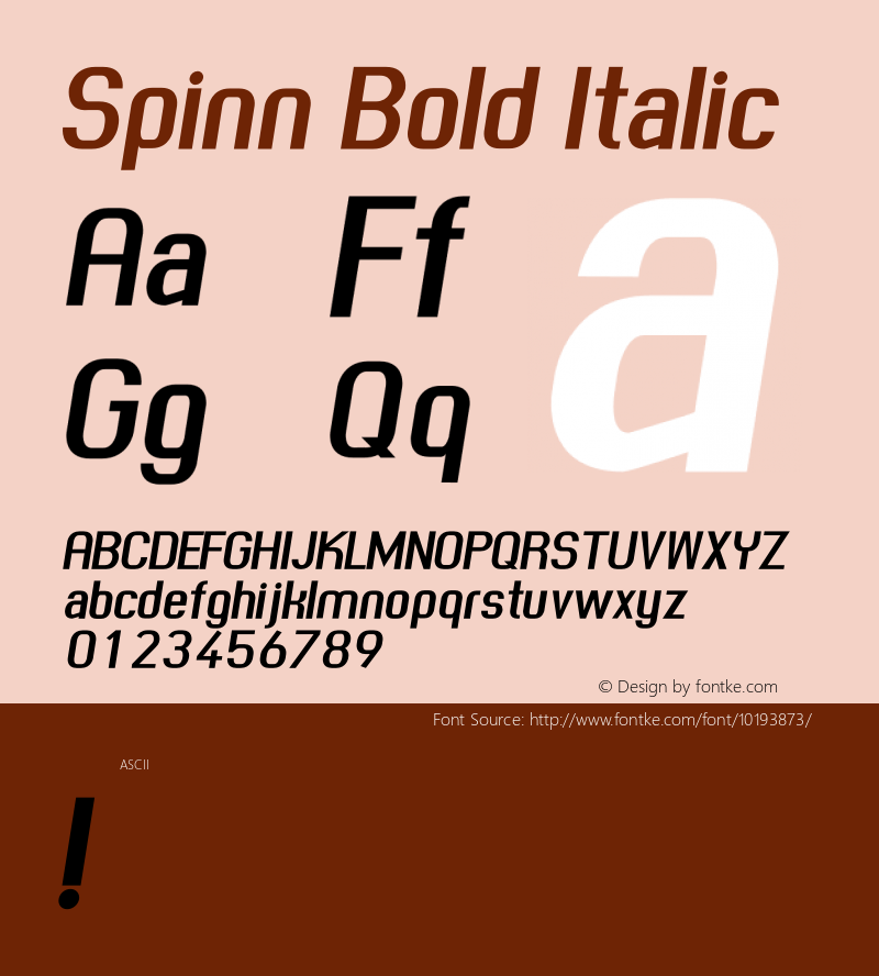 Spinn Bold Italic 001.000 Font Sample