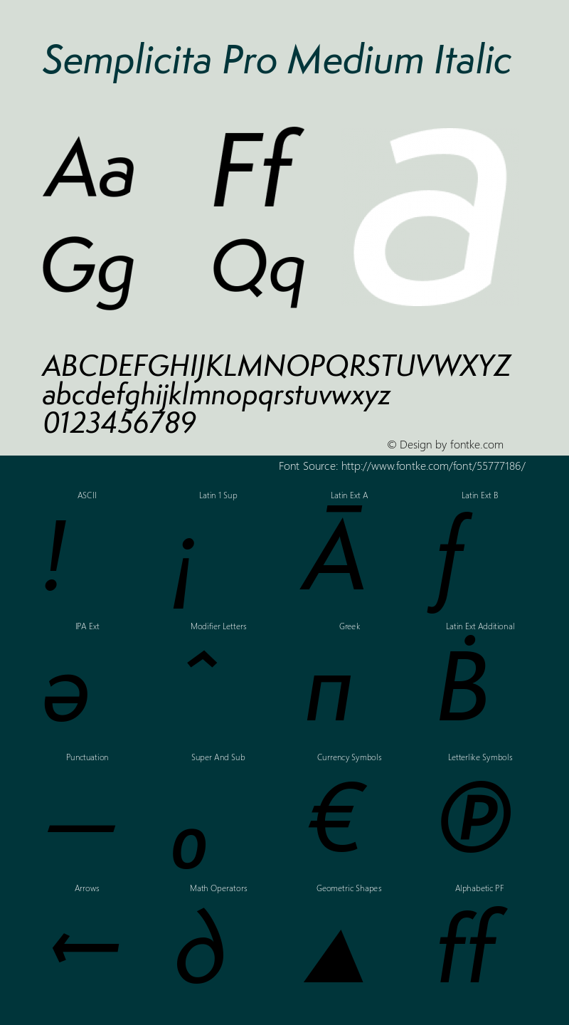 SemplicitaPro-MediumItalic Version 1.000;PS 001.001;hotconv 1.0.56 Font Sample