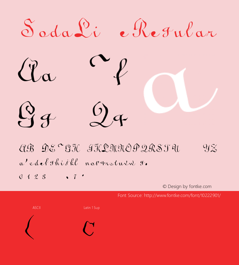 Soda Lime Regular D76-001 Font Sample