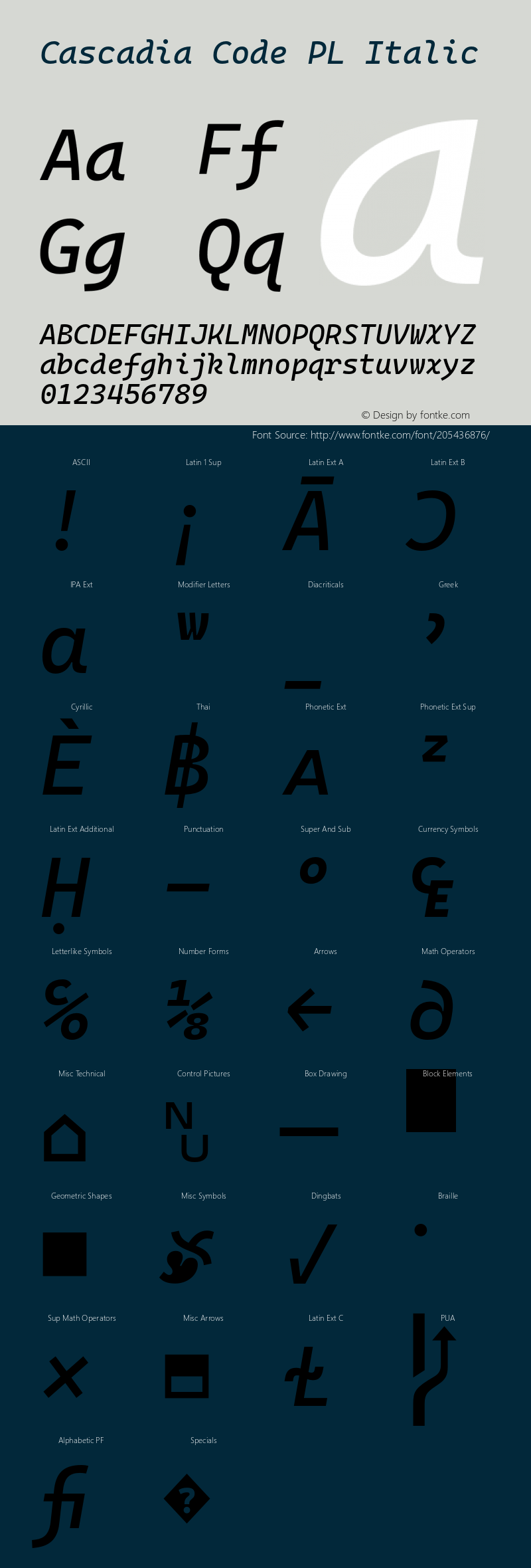 Cascadia Code PL Italic Version 2111.001图片样张