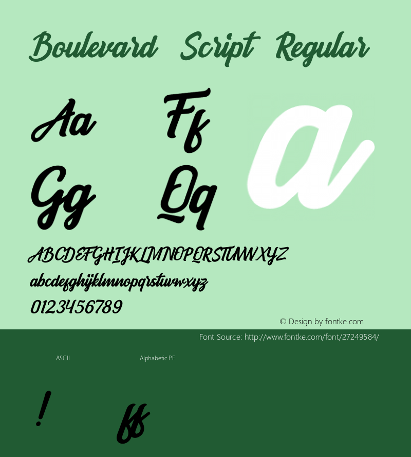 Boulevard Script  Font Sample