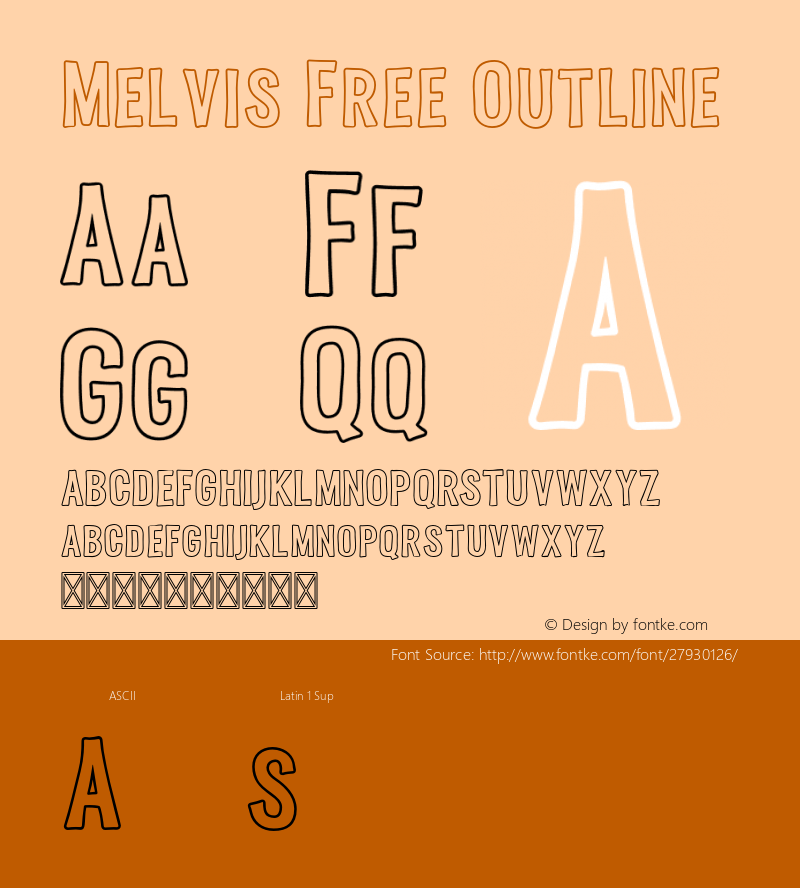 MelvisFree-Outline 1.0 Font Sample