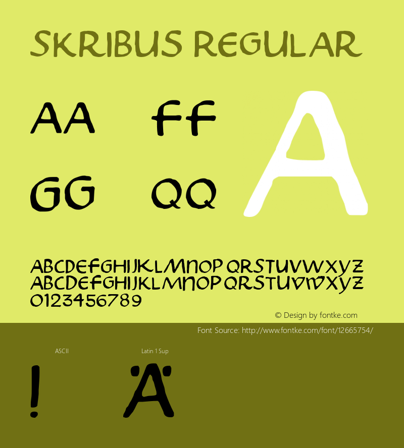 Skribus Regular 001.000 Font Sample