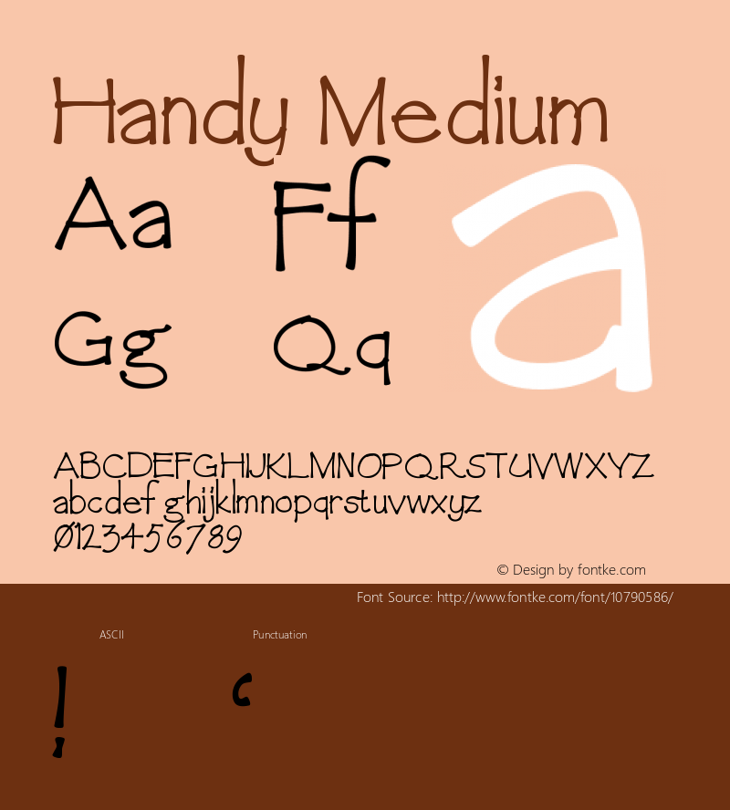 Handy Medium Version 001.000 Font Sample