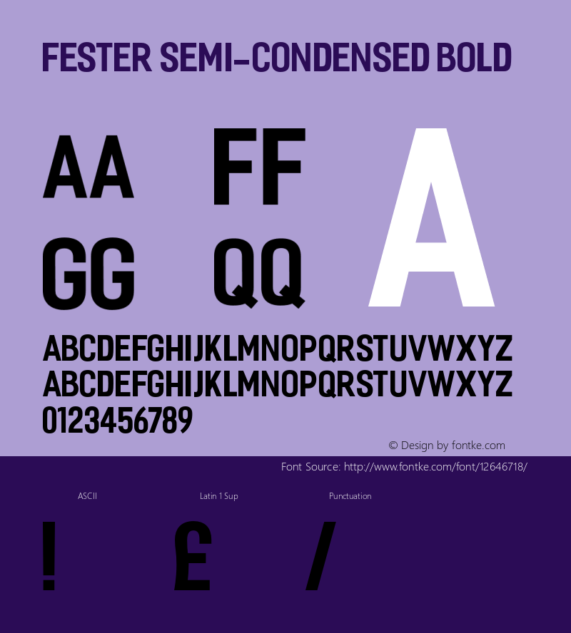Fester Semi-condensed Bold 1.000 Font Sample