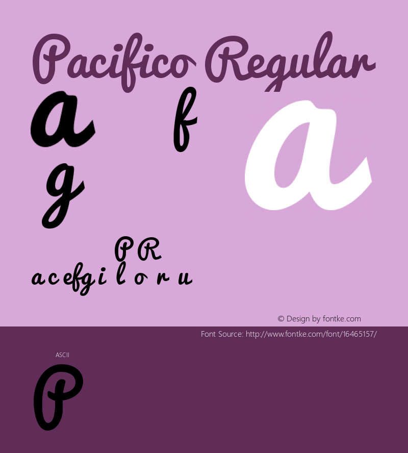 Pacifico Regular Version 1.000 Font Sample