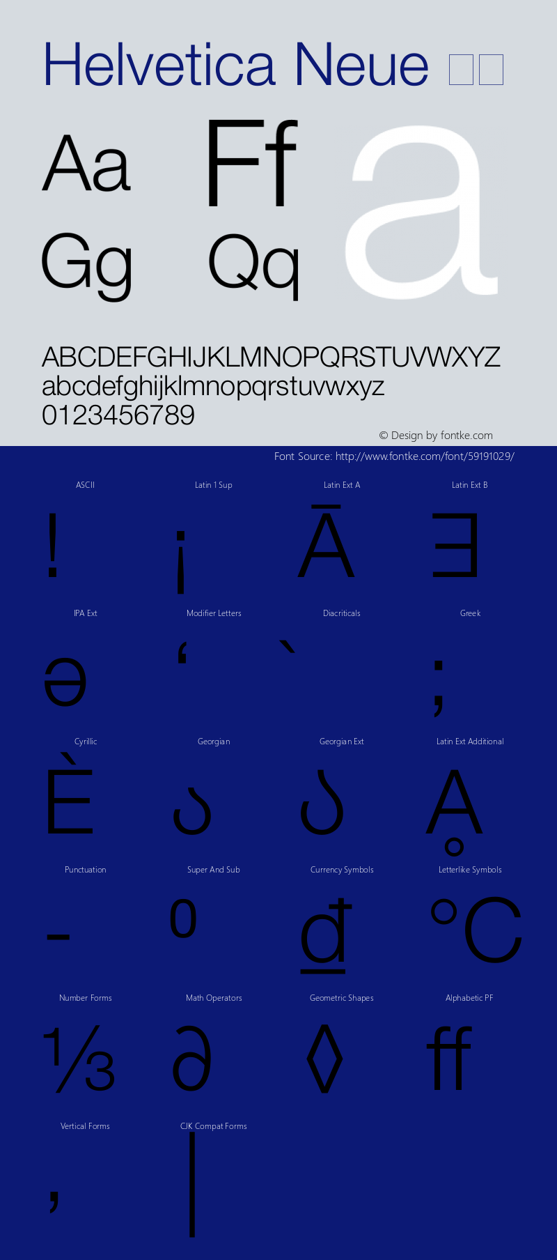 .Helvetica Neue Interface 超细体  Font Sample