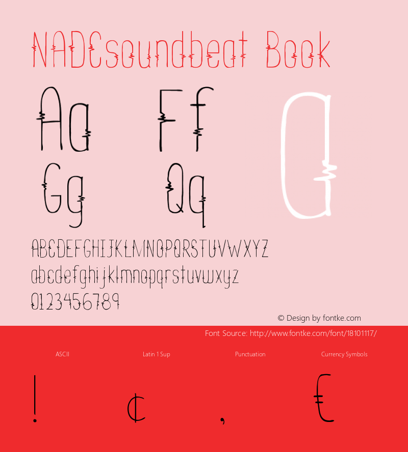 NADCsoundbeat Book Version 1.0 Font Sample