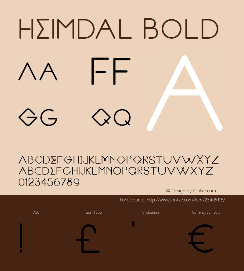 Heimdal Bold Version 1.000 Font Sample