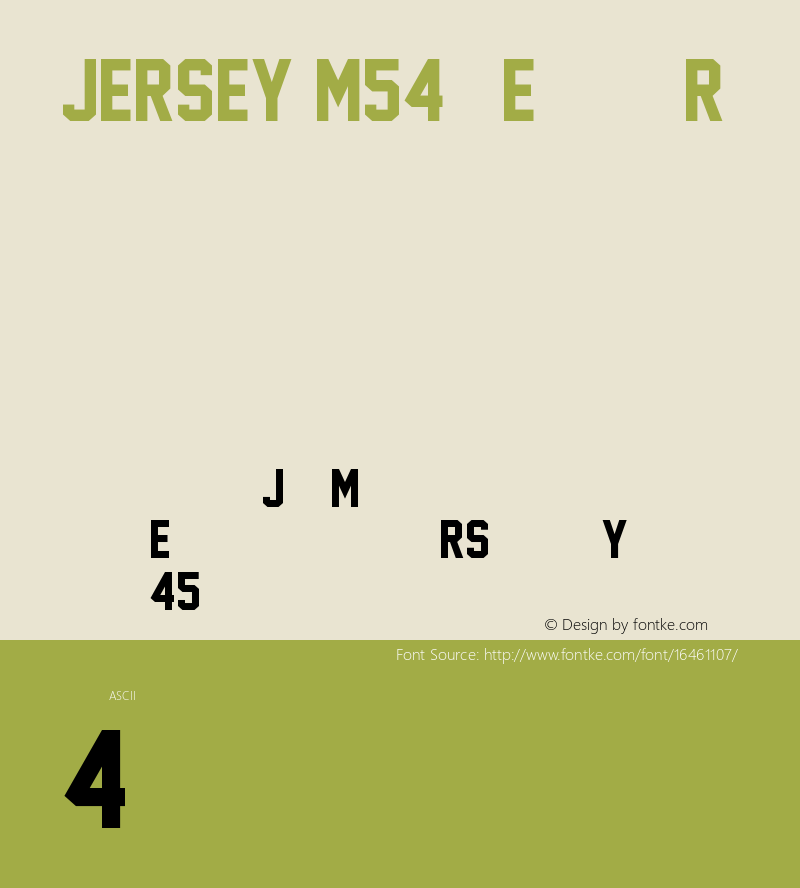 Jersey M54 Regular Version 1.01 June 21, 2010 Font Sample
