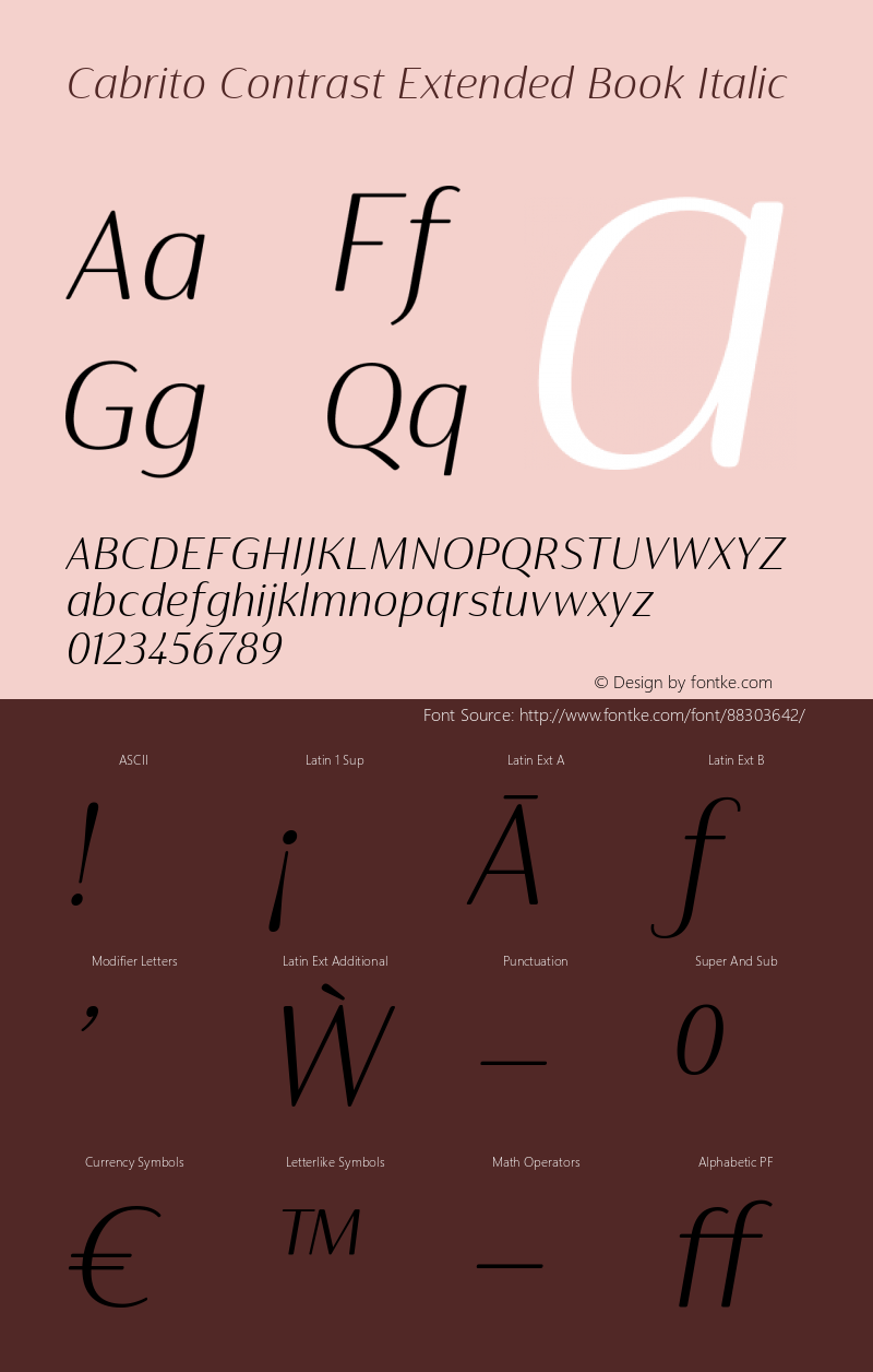 CabritoContrast-ExtBookItalic Version 1.000 Font Sample