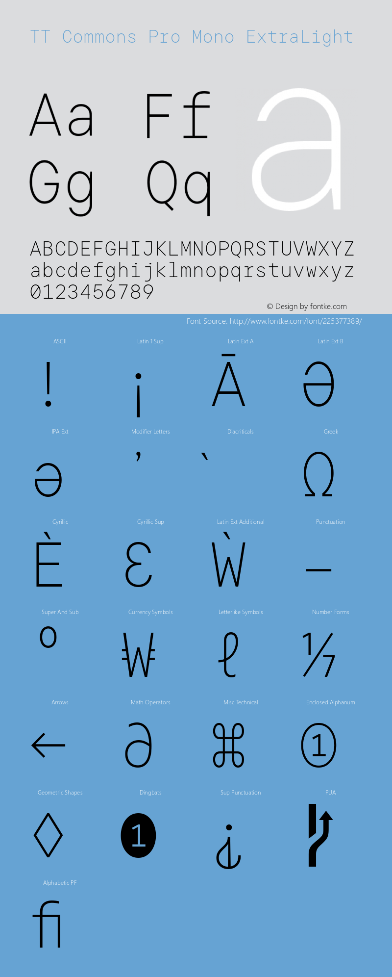 TT Commons Pro Mono ExtraLight Version 3.000.12012022图片样张