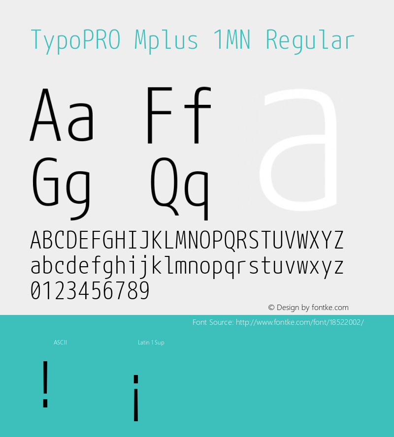 TypoPRO Mplus 1MN Regular Version 1.062 Font Sample