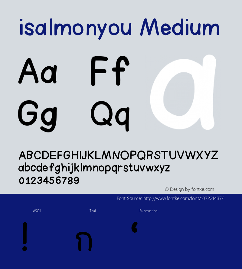 isalmonyou Version 001.000 Font Sample