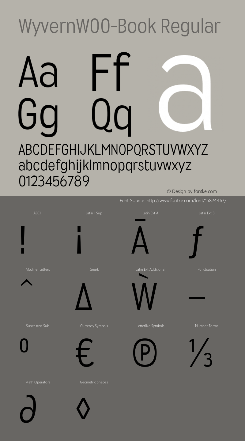 WyvernW00-Book Regular Version 2.10 Font Sample