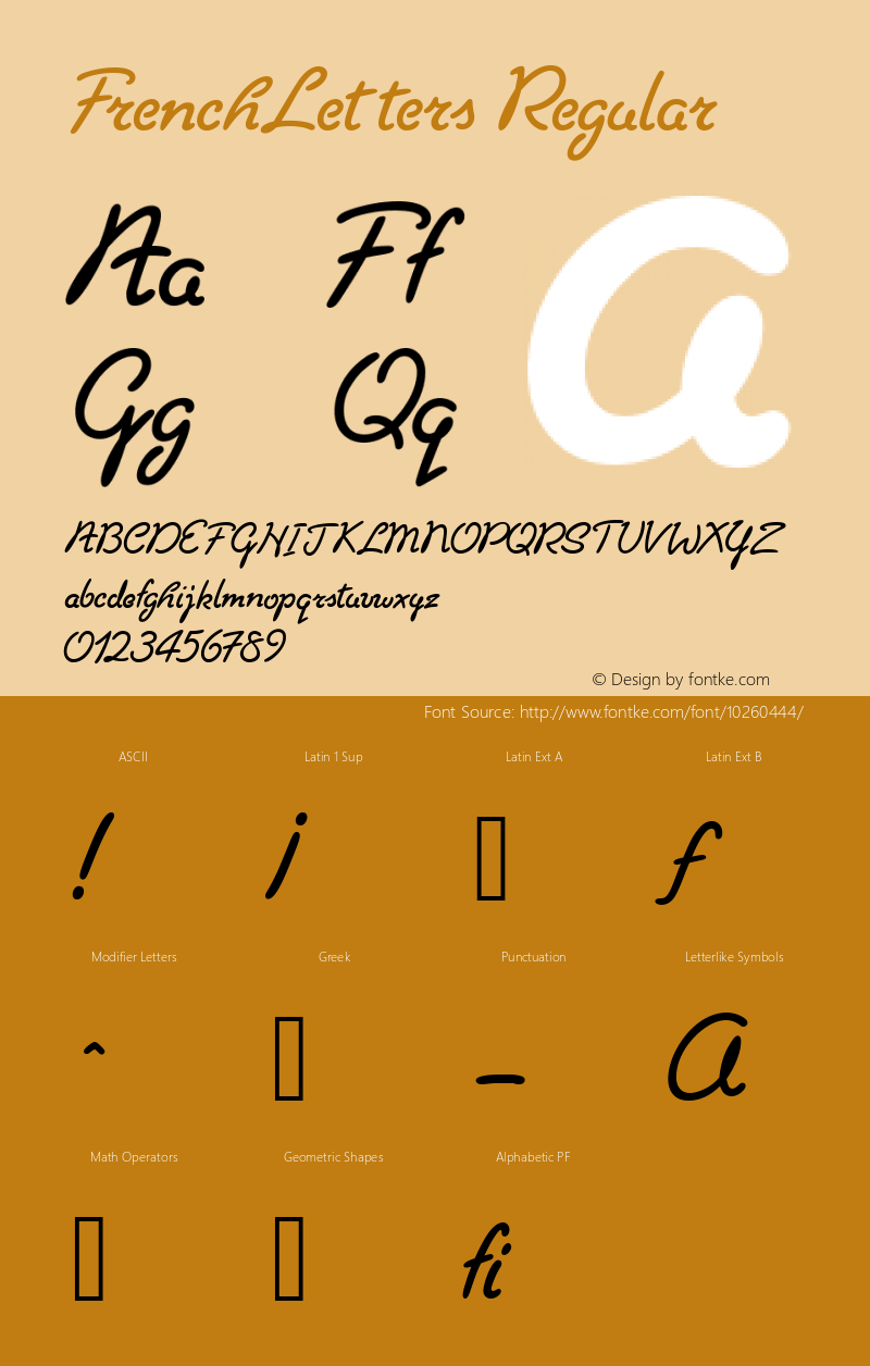 FrenchLetters Regular Version 001.000 Font Sample