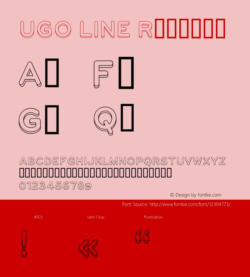 UGO LINE Regular Version 1.000;PS 001.001;hotconv 1.0.56 Font Sample