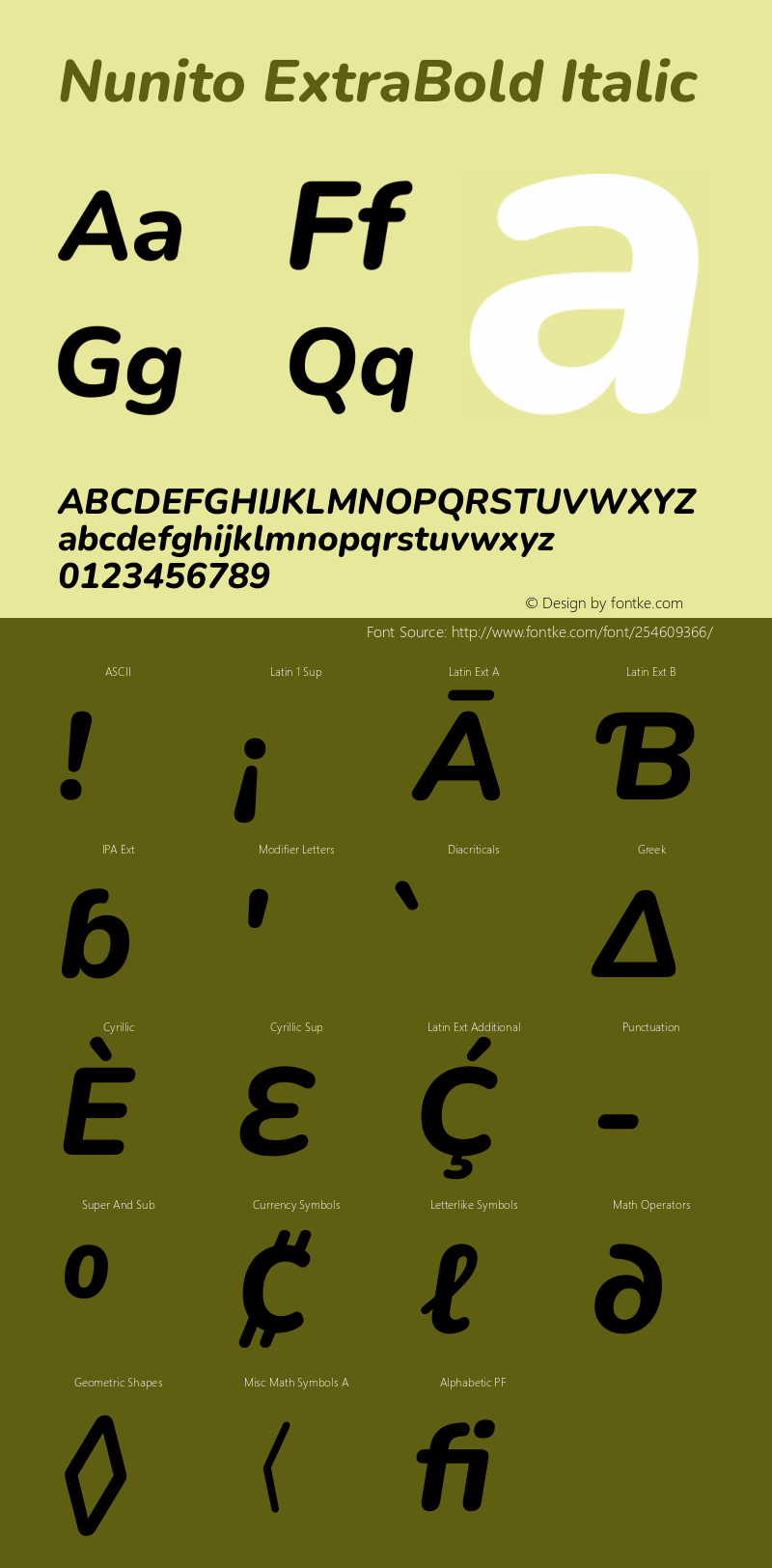 Nunito ExtraBold Italic Version 3.602图片样张